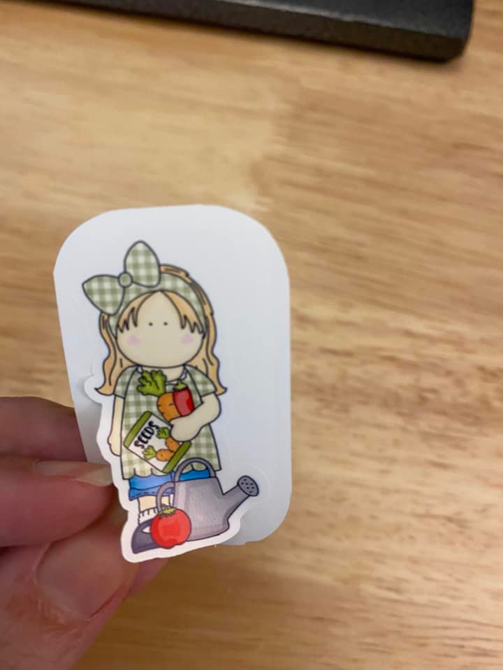 Girl Garden with Seeds Sticker