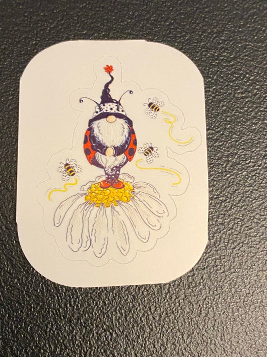 Gnome on Sunflower Sticker