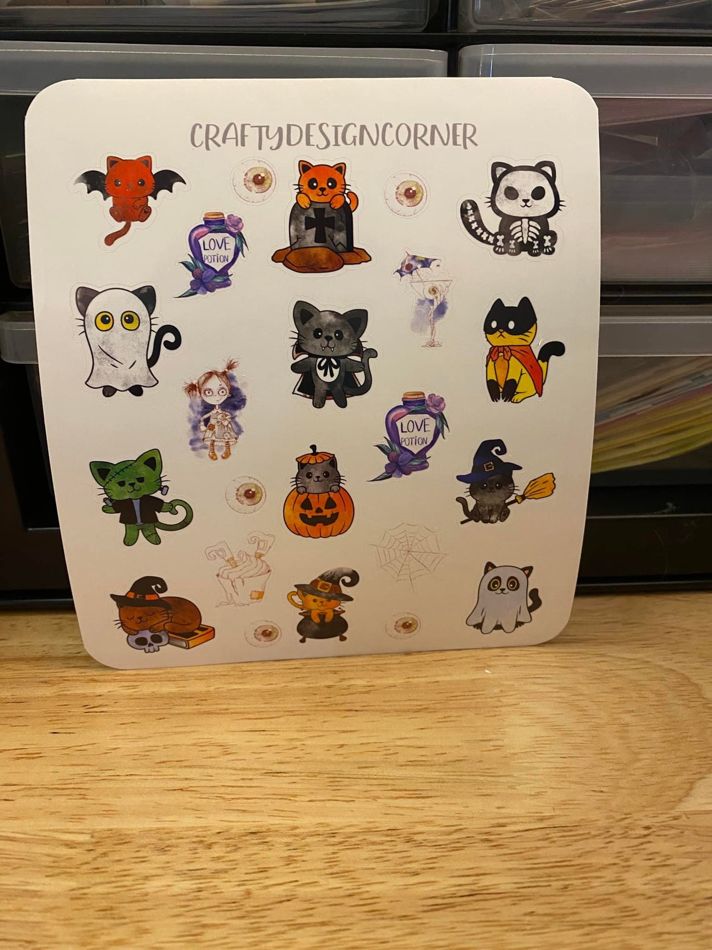 Kitty Cat Halloween Sticker Sheet
