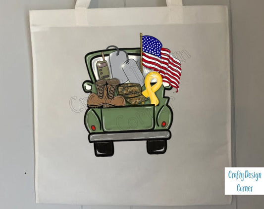 Army Military Truck tote bag