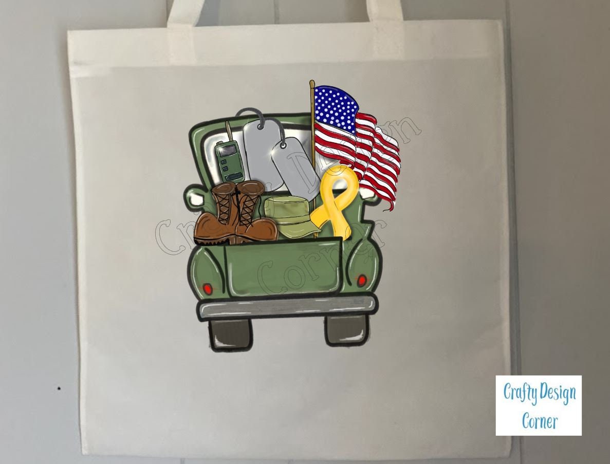 Army Military Truck tote bag