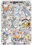 Medium Sheet of 2" Cat Mom Sticker Sheet, Cat People Sticker, Animal Sticker, Furr Friends Stickers, Cat Transfer, Cute Cat Stickers