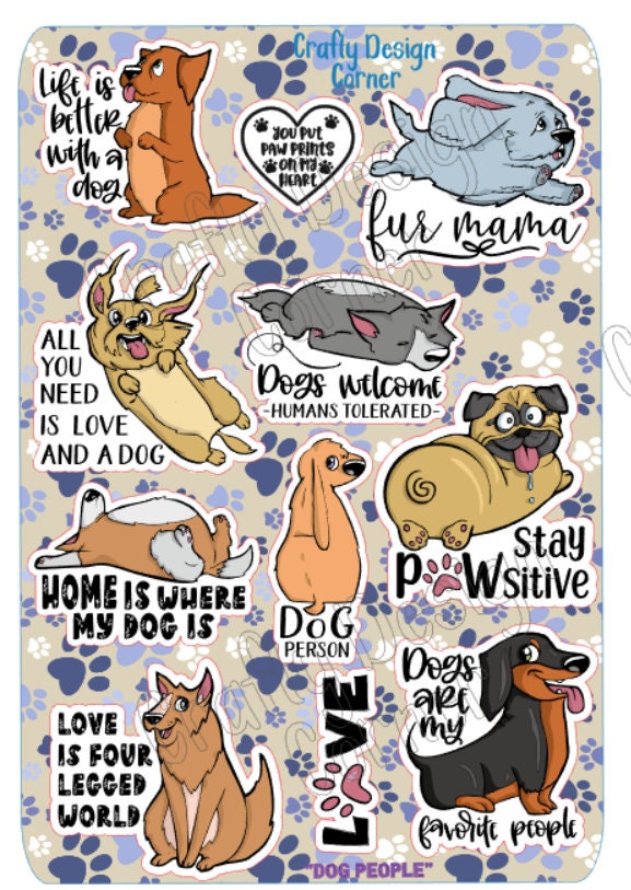 2" Dog Mom Sticker Sheet, Dog Mom Stickers, Cute Dogs