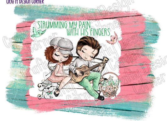 Red haired girl Strumming my Pain with his fingers JPEG/PNG DIGITAL Download