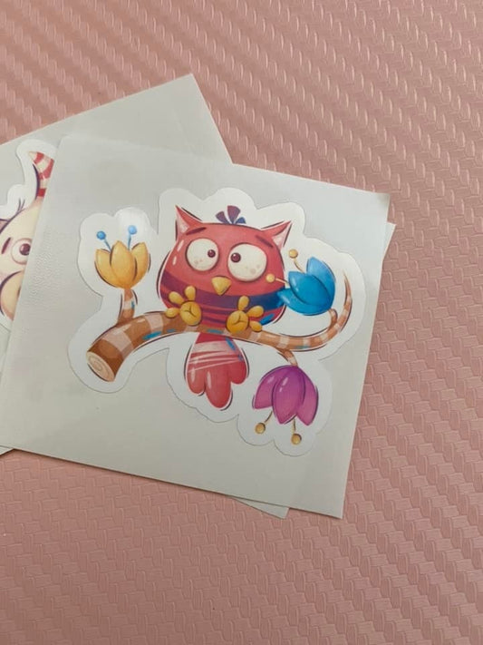 Cute Pink Owl Monster Sticker