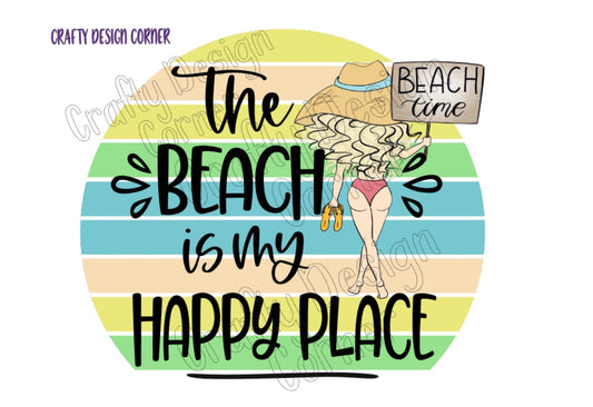 Blonde The Beach is my Happy Place PNG/JPeg Digital Download