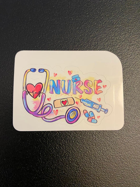 Nurse STICKER, Cute Nurse Design Sticker, Nurse Laptop sticker, Nurse Sticker, Holographic option