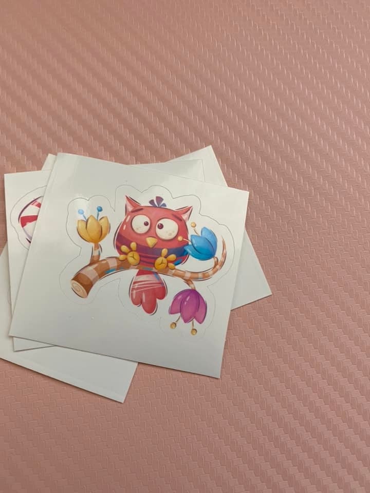 Cute Pink Owl Monster Sticker