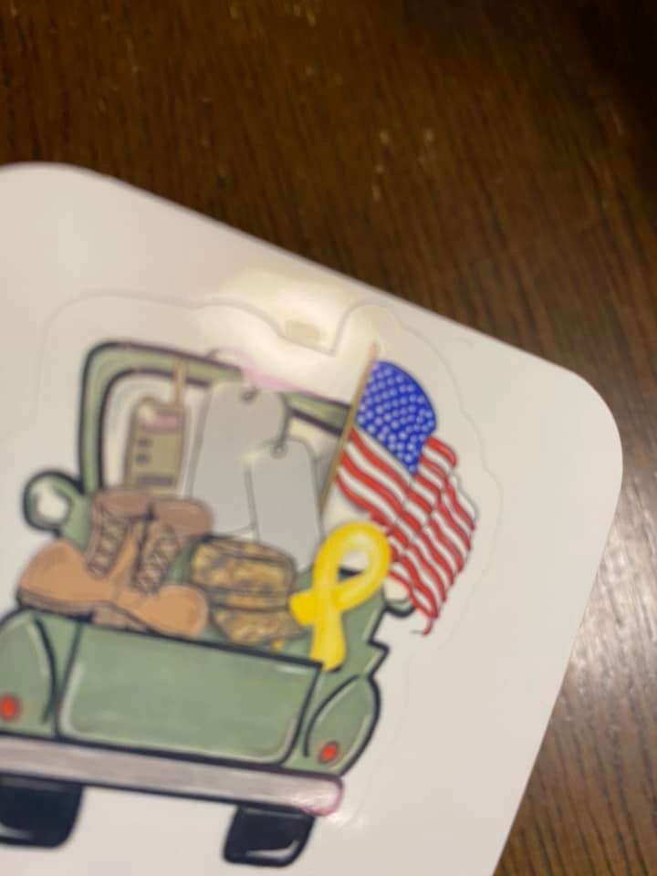 Military Truck with Flag and ABU STICKER, Military Boots sticker, Laptop sticker, Airforce sticker, military sticker, ABU