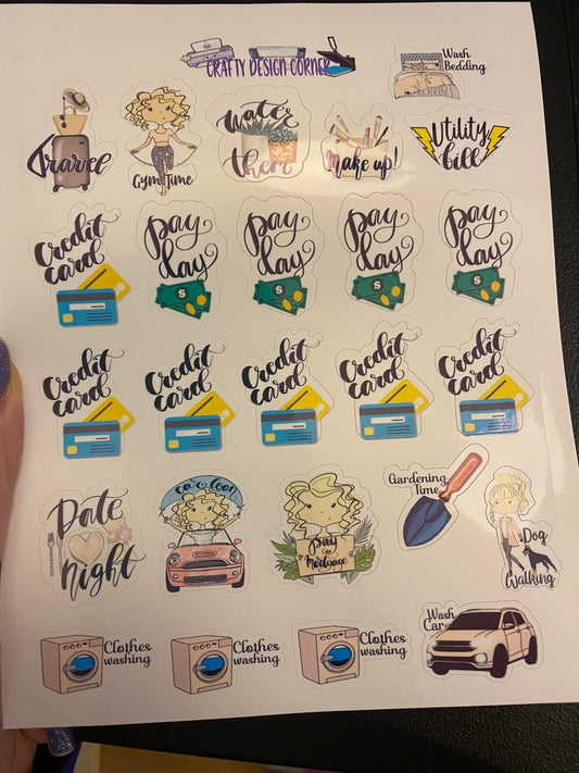 Oopsie Sticker Sheet of Planner Stickers