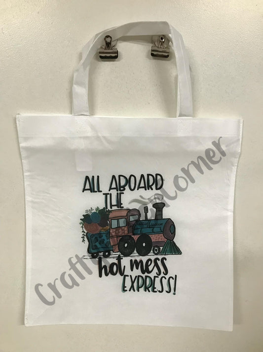 RTS All Aboard the Hot Mess Express! Tote Bag, Train bag