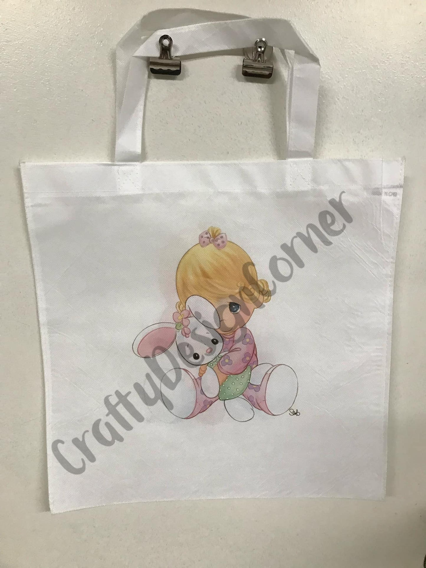 Double sided RTS OOPSIE Bag, Little Boy with bear Designed Tote Bag Eco Friendly