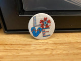Love Summer 2.25" Button Pins & 1.25" Button Pin options, Back Pack Decoration, Flip Flop Pin Button