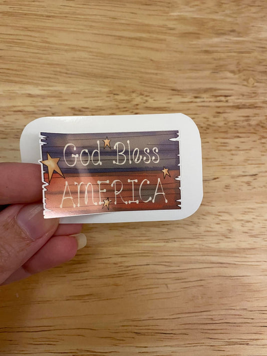 God Bless America Flag STICKER