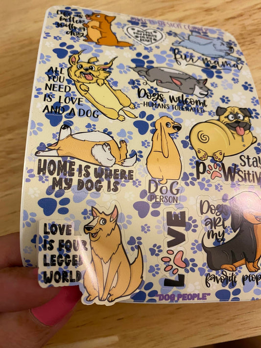 Sheet of Paw Dog Mom Sticker sheet