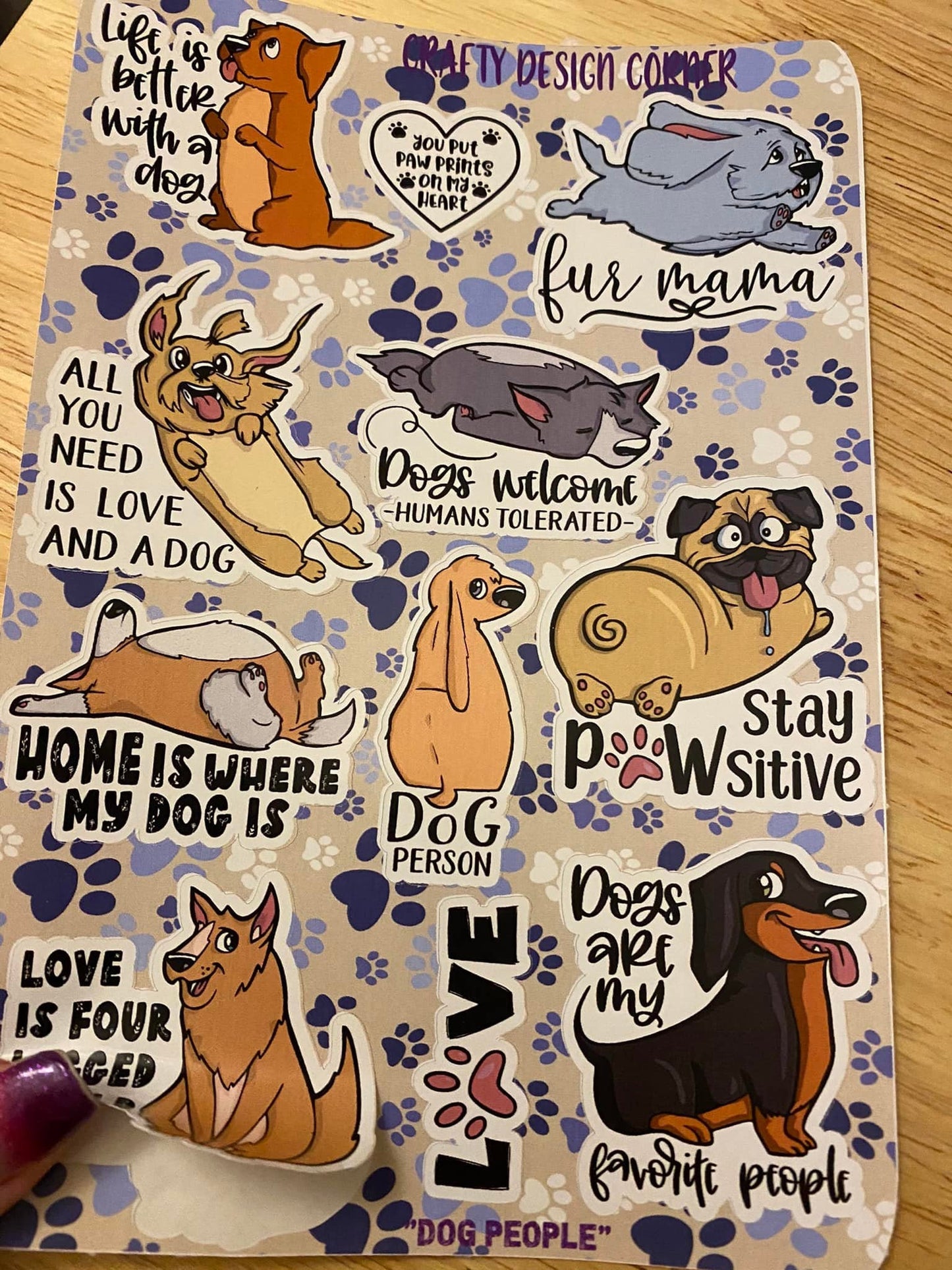 Sheet of 2" Dog Mom Sticker sheet