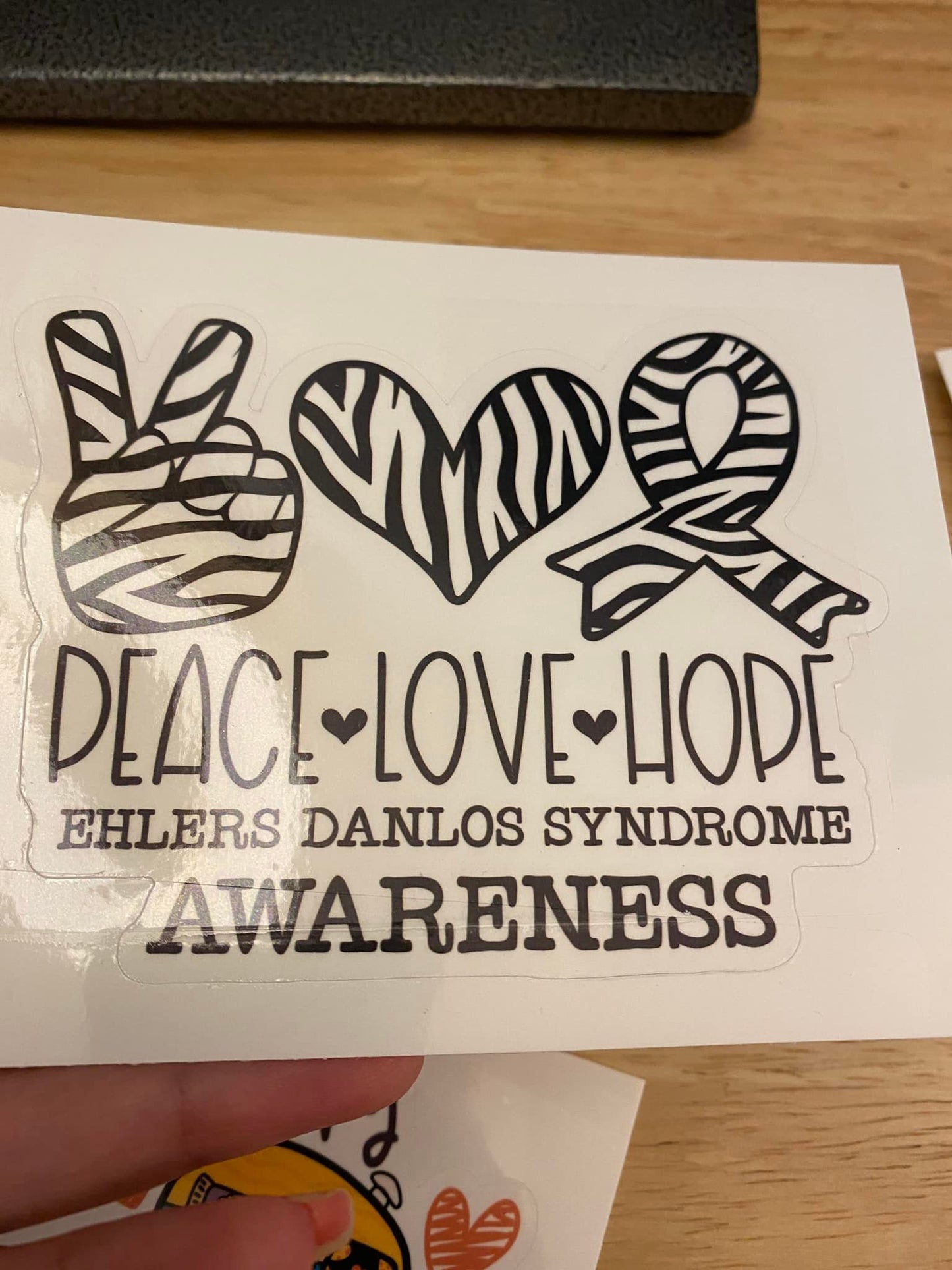 Oopsie Peace Love Hope Ehlers Danlos Syndrome Awareness Sticker