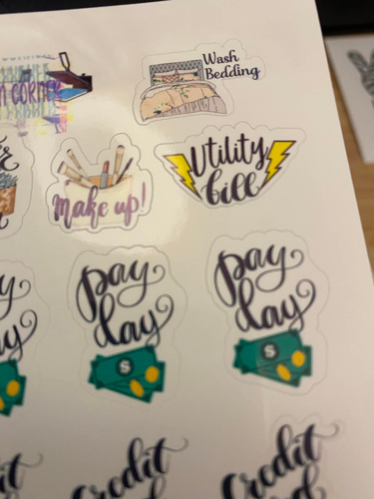 OOPSIE Budget Planner Sheet of Monthly Planner Stickers