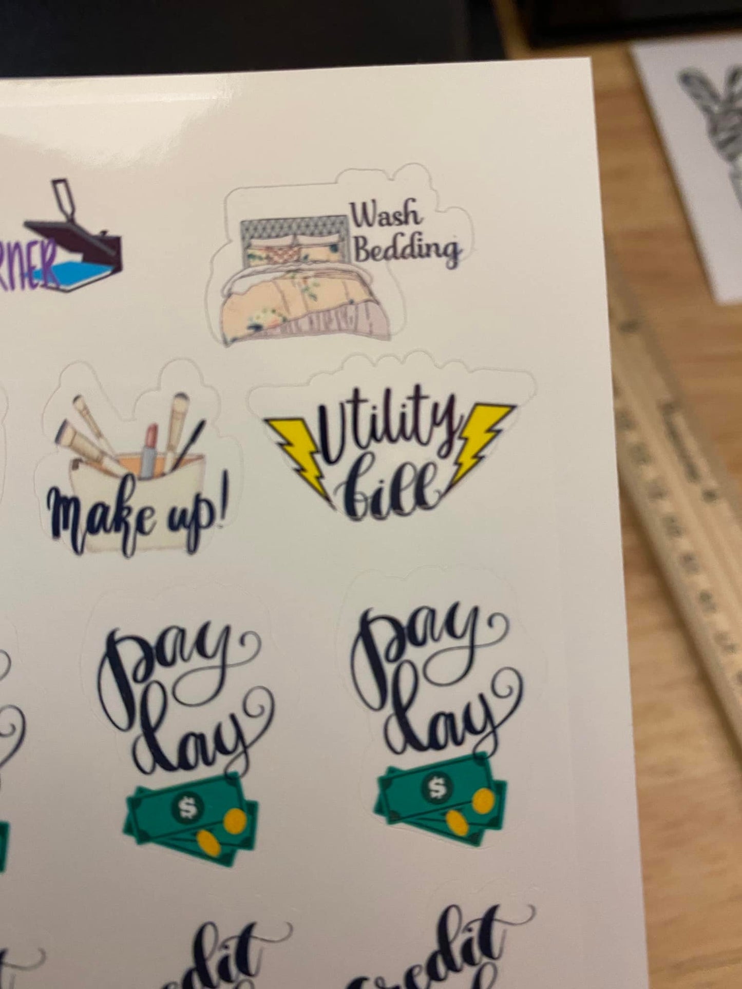 OOPSIE Budget Planner Sheet of Monthly Planner Stickers