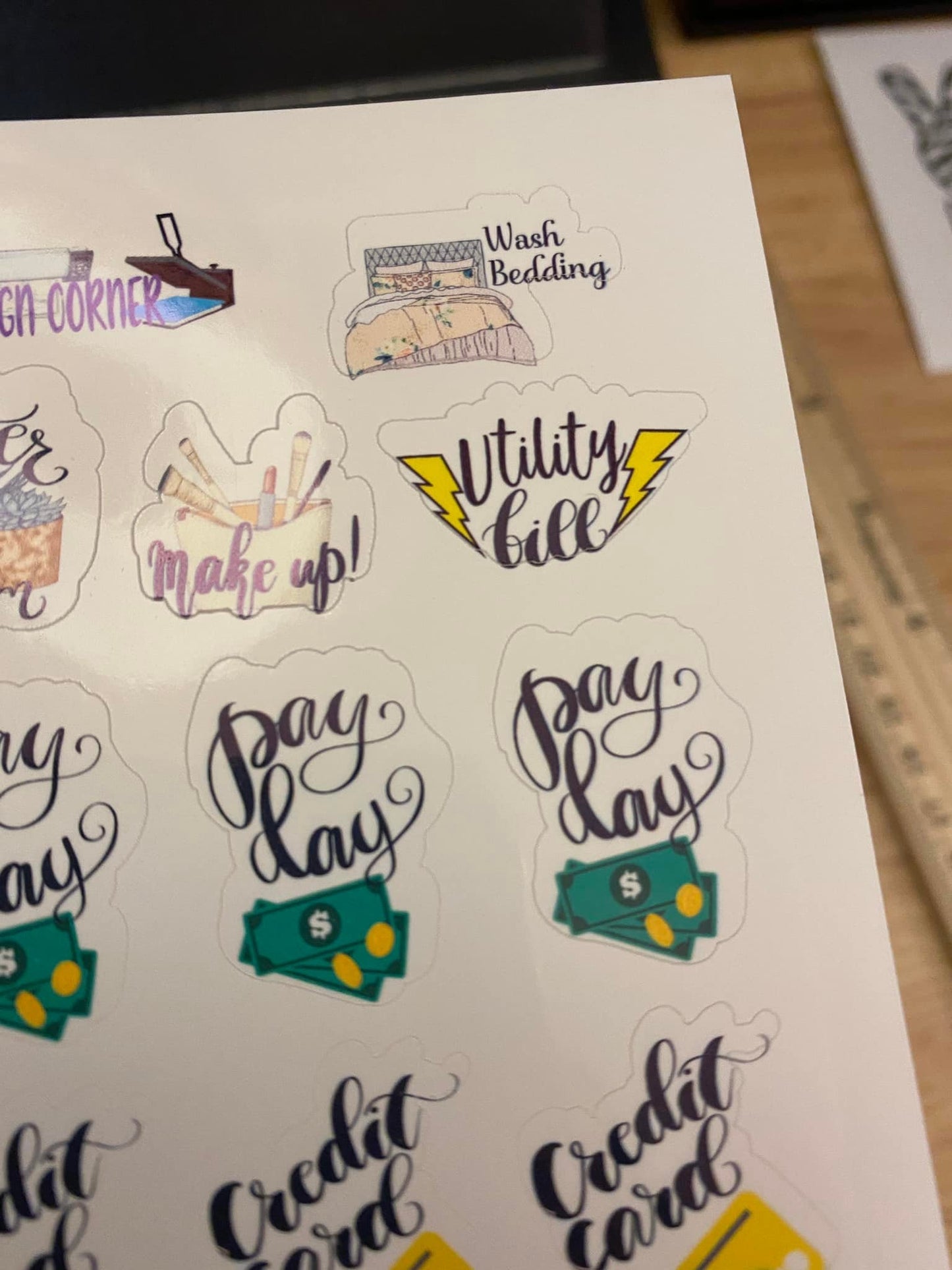 OOPSIE Budget Planner Sheet of Monthly Planner Stickers