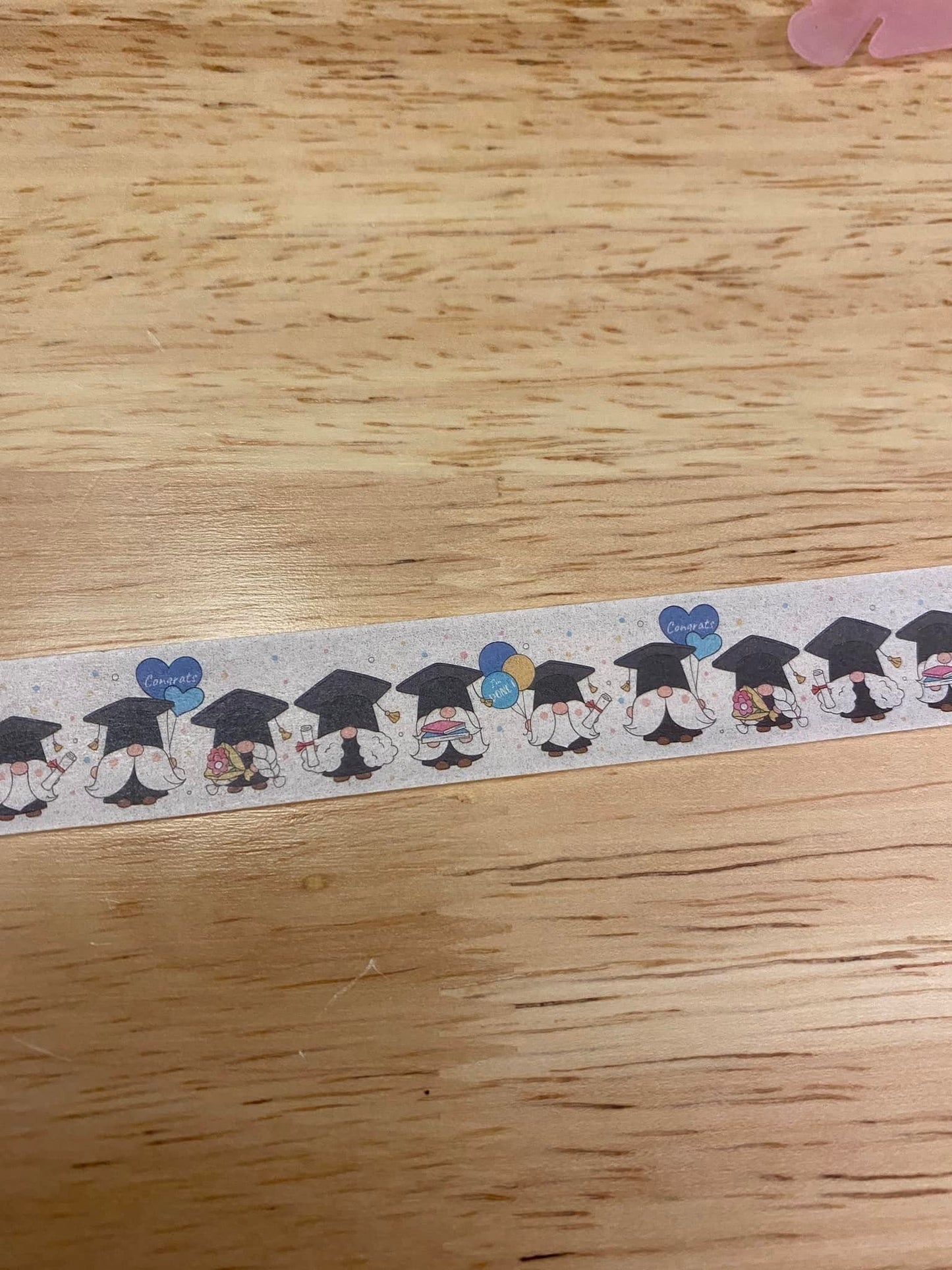 Sample Card of Graduation Gnomes Washi Tape
