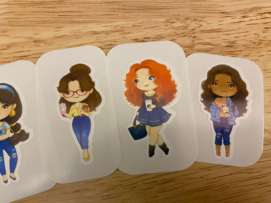 Cute Coffee Girls Sticker Pack