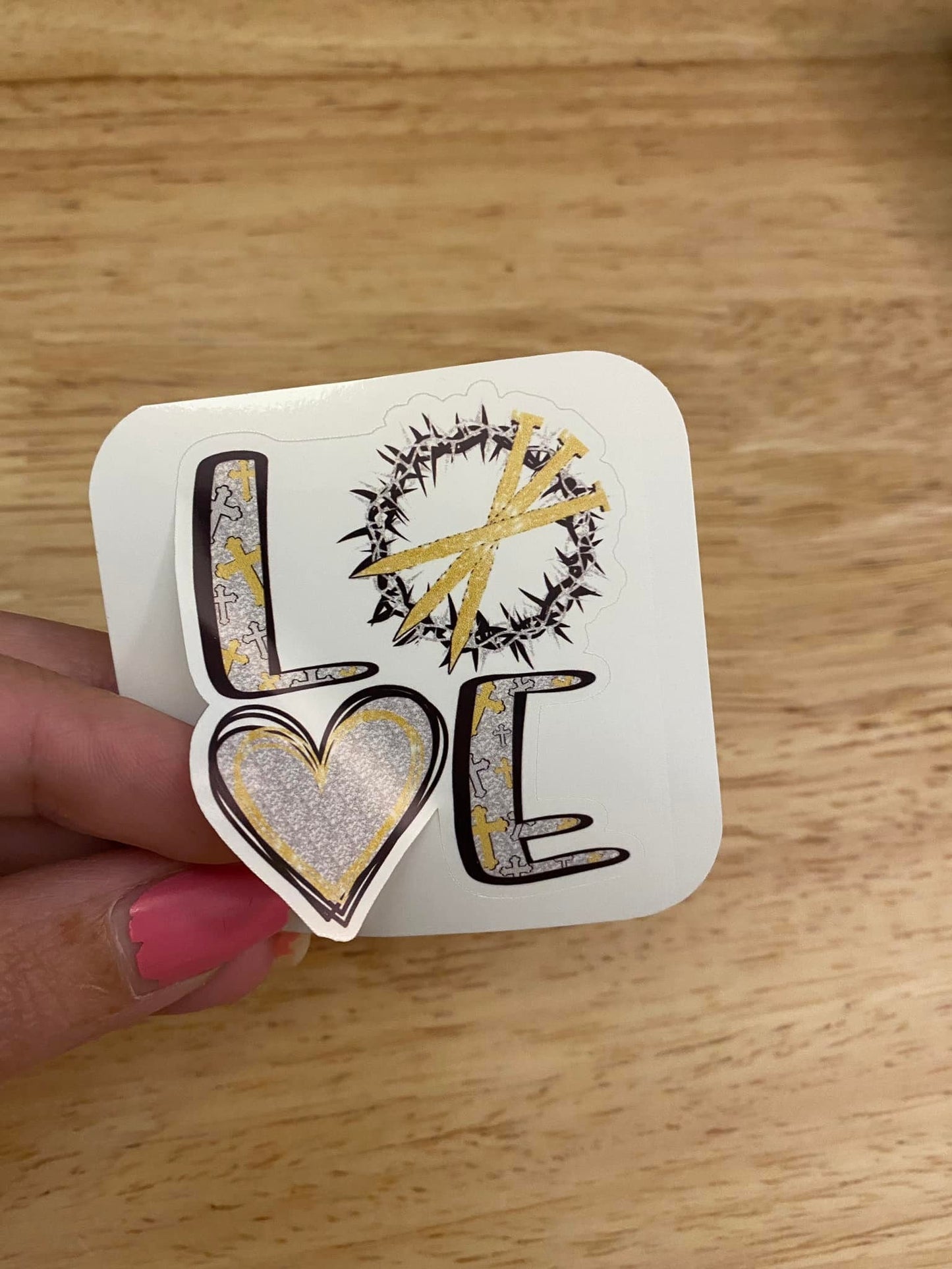 Love with Crown of Thorns Sticker