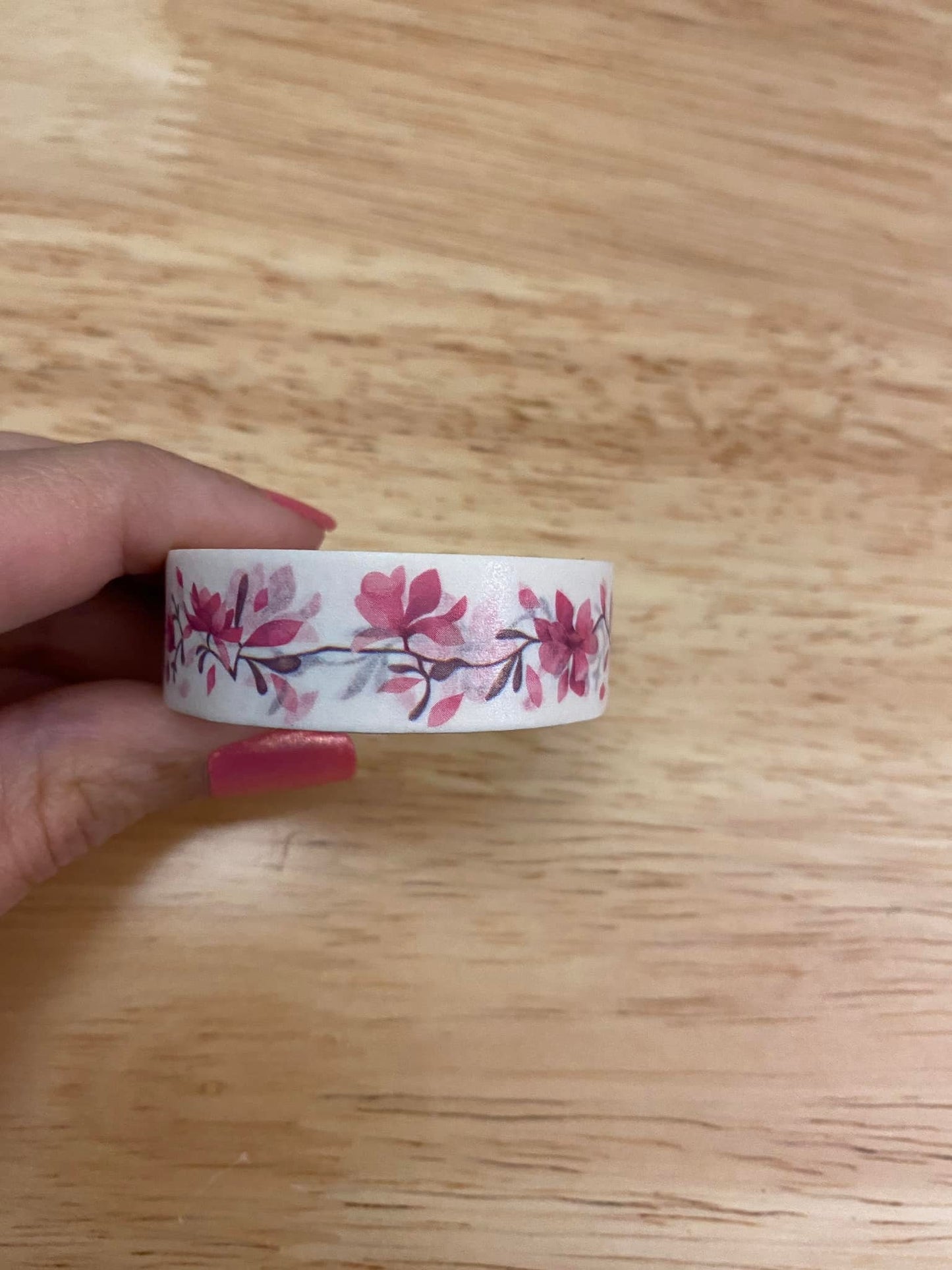 Big Roll of Pink Flower Washi Tape