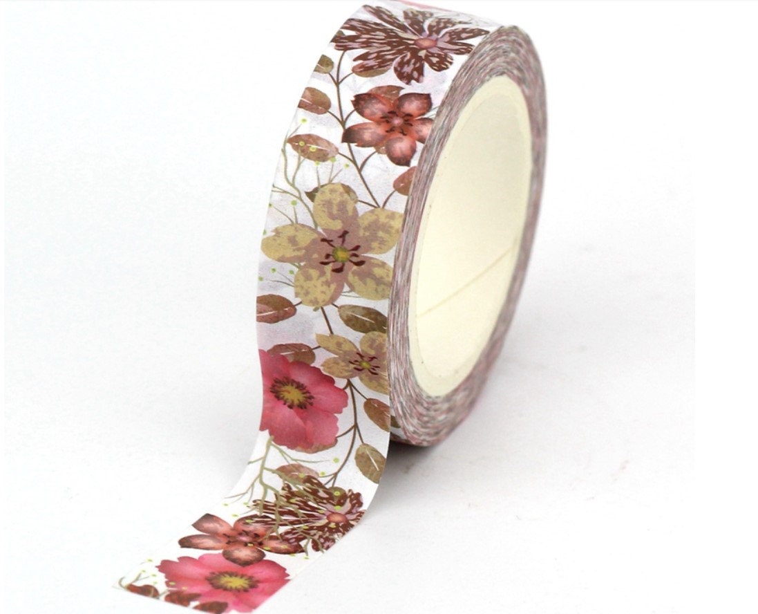 Big Roll of Bright Spring Flowers Washi Tape
