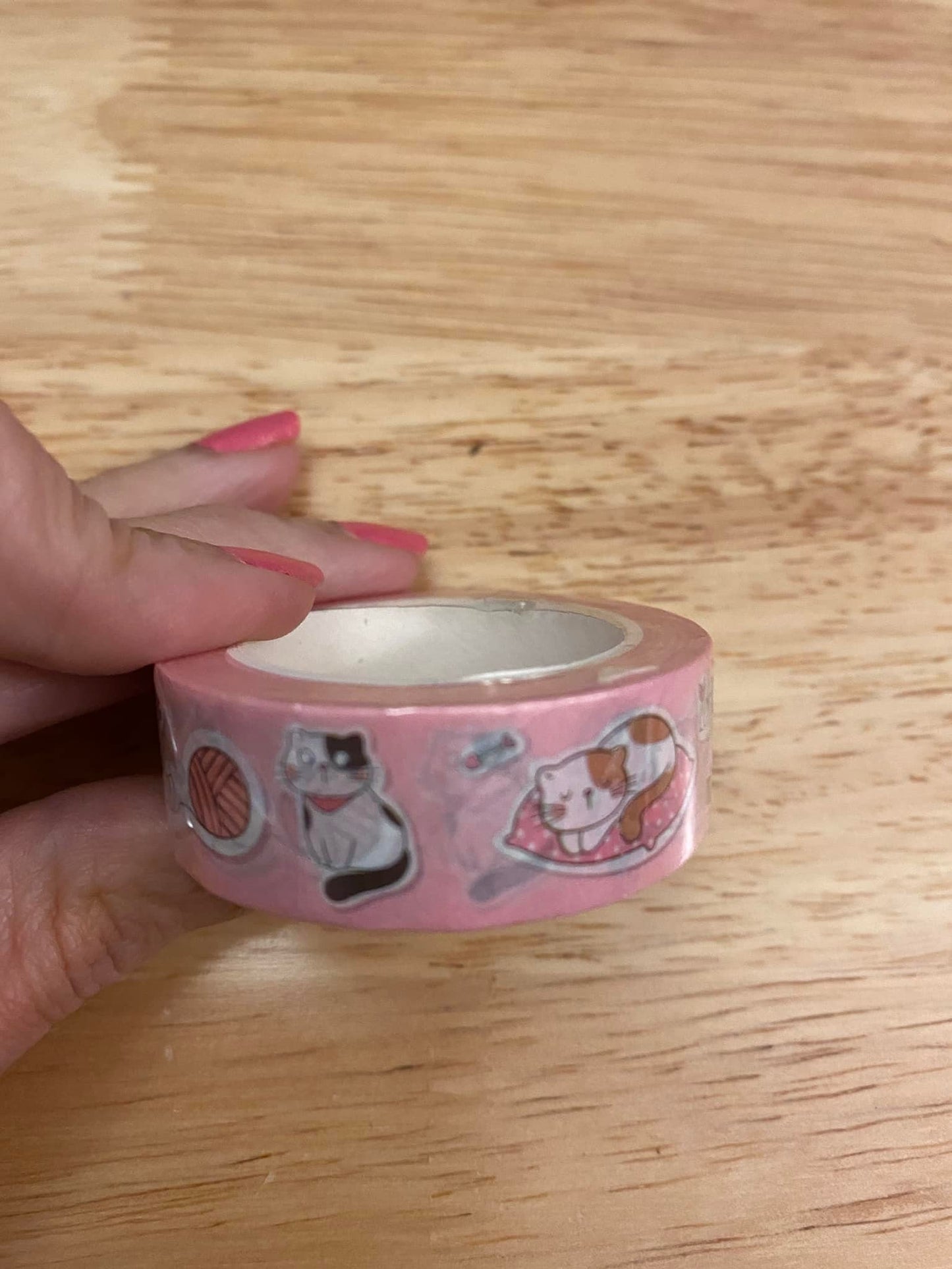 Big Roll of Pink Cat Washi Tape