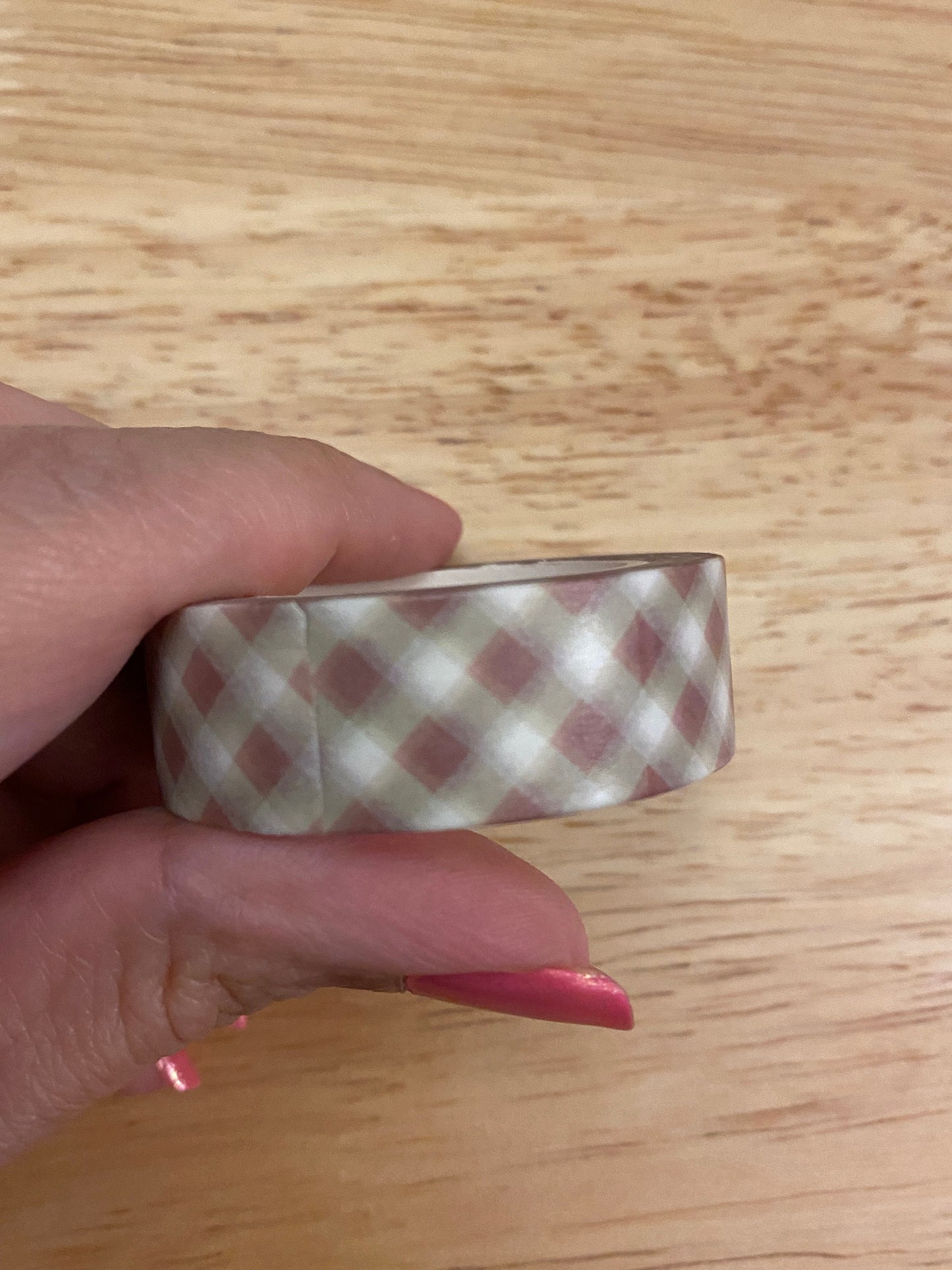 Big Roll of Pink Rose Gold Looking Grid Lattice Washi Tape
