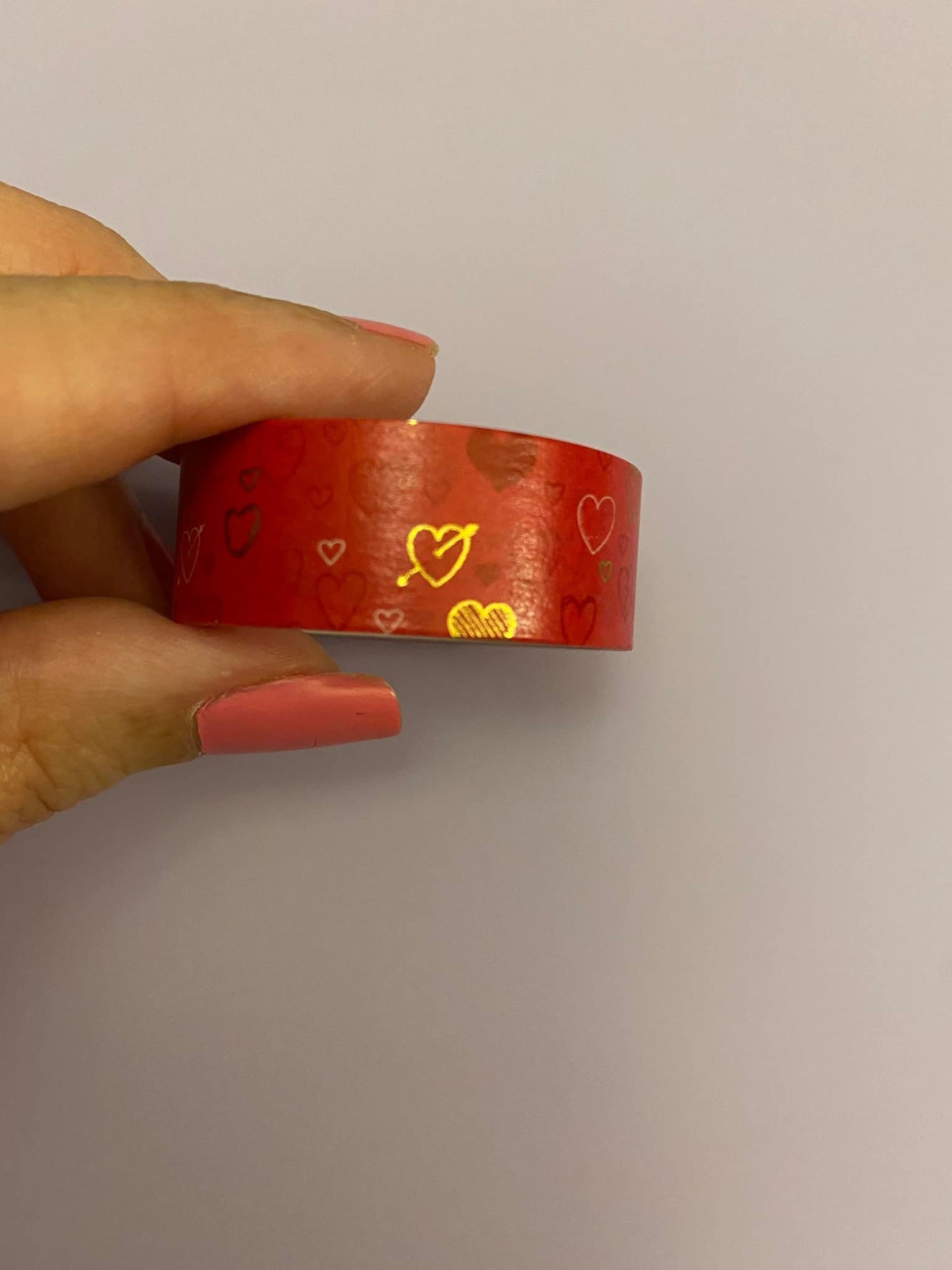 Pretty Gold Foil Heart Washi Tape roll, Love Washi Tape Roll, Rose Washi Tape Roll, Elegent Washi Tape Roll, Black and Red Washi