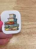 Medium Stack of Books Sticker, Books Sticker, Reader Sticker, Stack of Books sticker