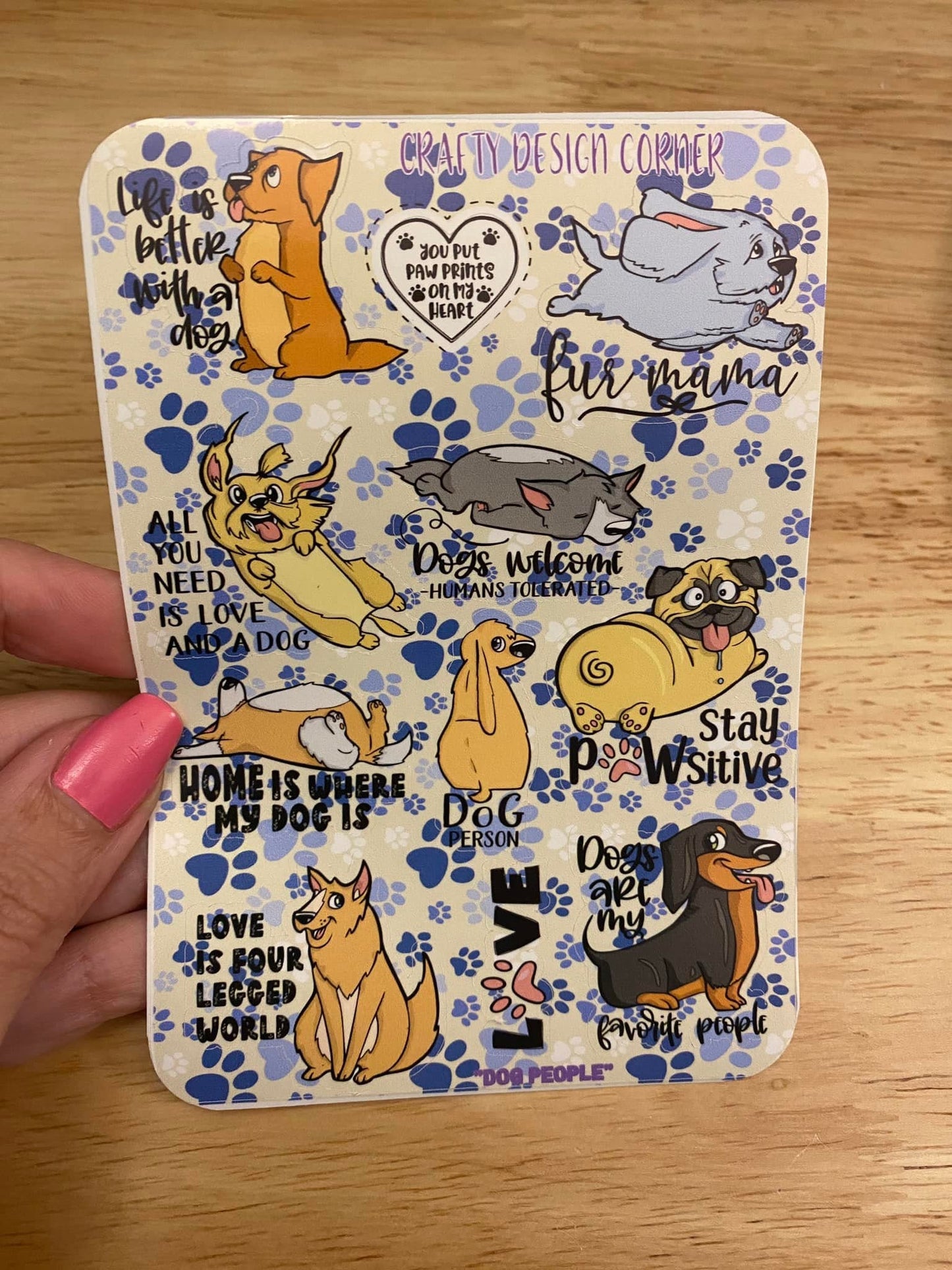 Sheet of Paw Dog Mom Sticker sheet