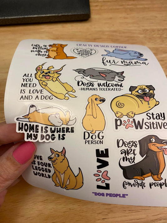 Sheet of Dog Mom Sticker sheet