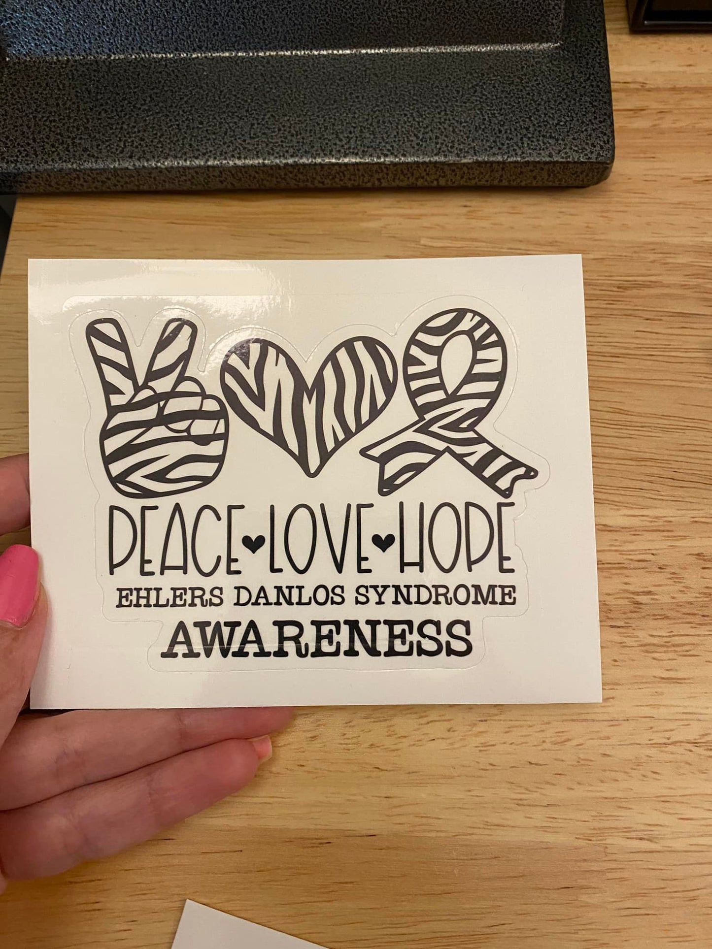 Oopsie Peace Love Hope Ehlers Danlos Syndrome Awareness Sticker