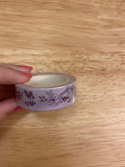 Big Roll of Purple Floral Washi Tape