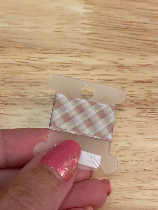 Sample Card of Pink Rose Gold Looking Grid Lattice Washi Tape