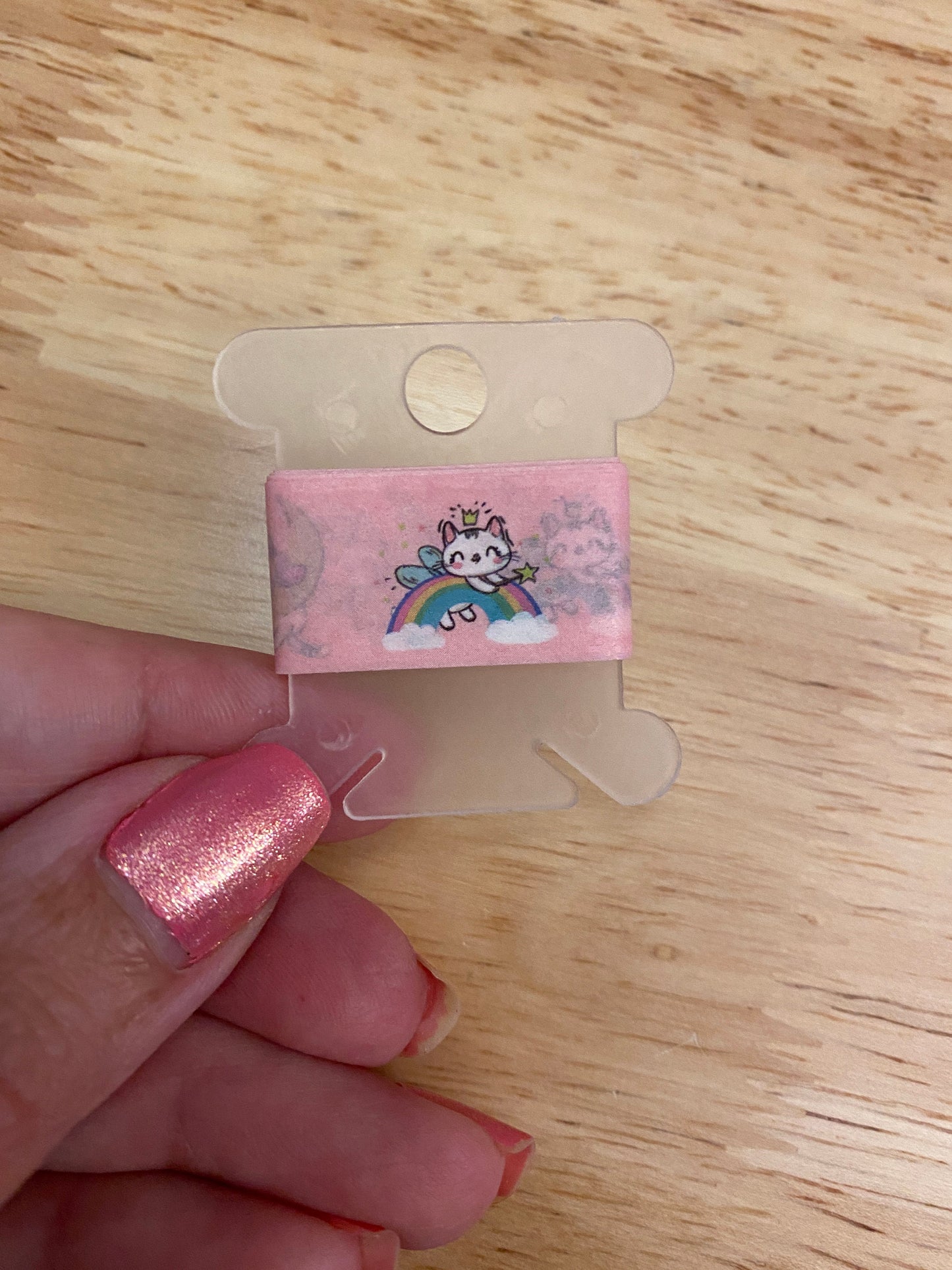 Sample Card of Rainbow Unicorn Cat Washi Tape