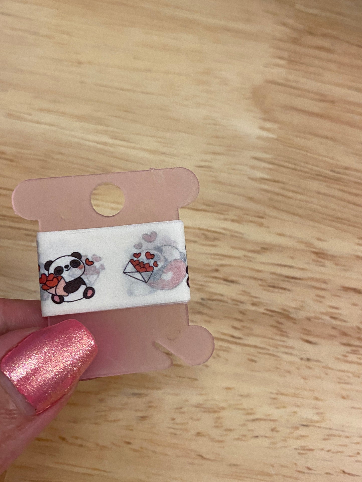 Sample Card of Panda with Hearts Washi Tape