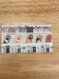 3 Washi Tape Sample Card of Cats Paw Washi Tape, Cats standing Washi Tape Sample Card, Card that goes with washi tape storage, Single Card
