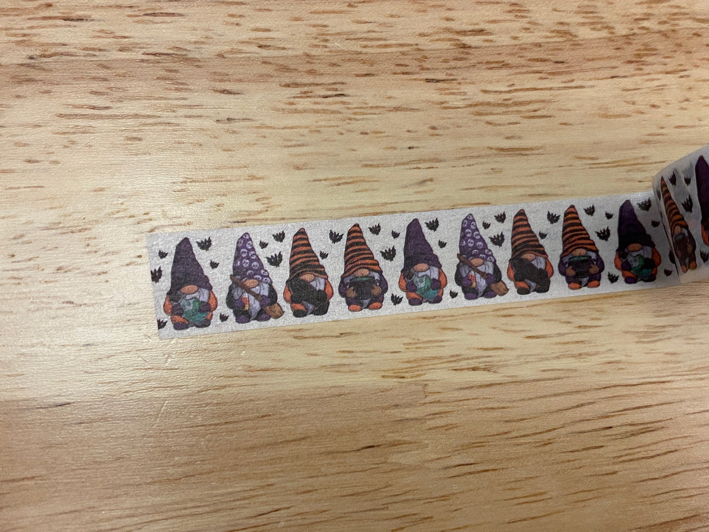 Big Roll of Bat Halloween Gnomes Washi Tape