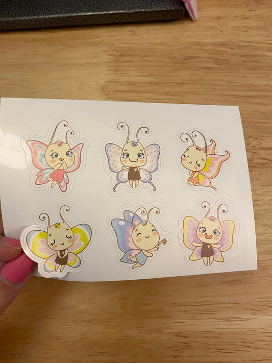 Sheet of Cute Butterflies Stickers