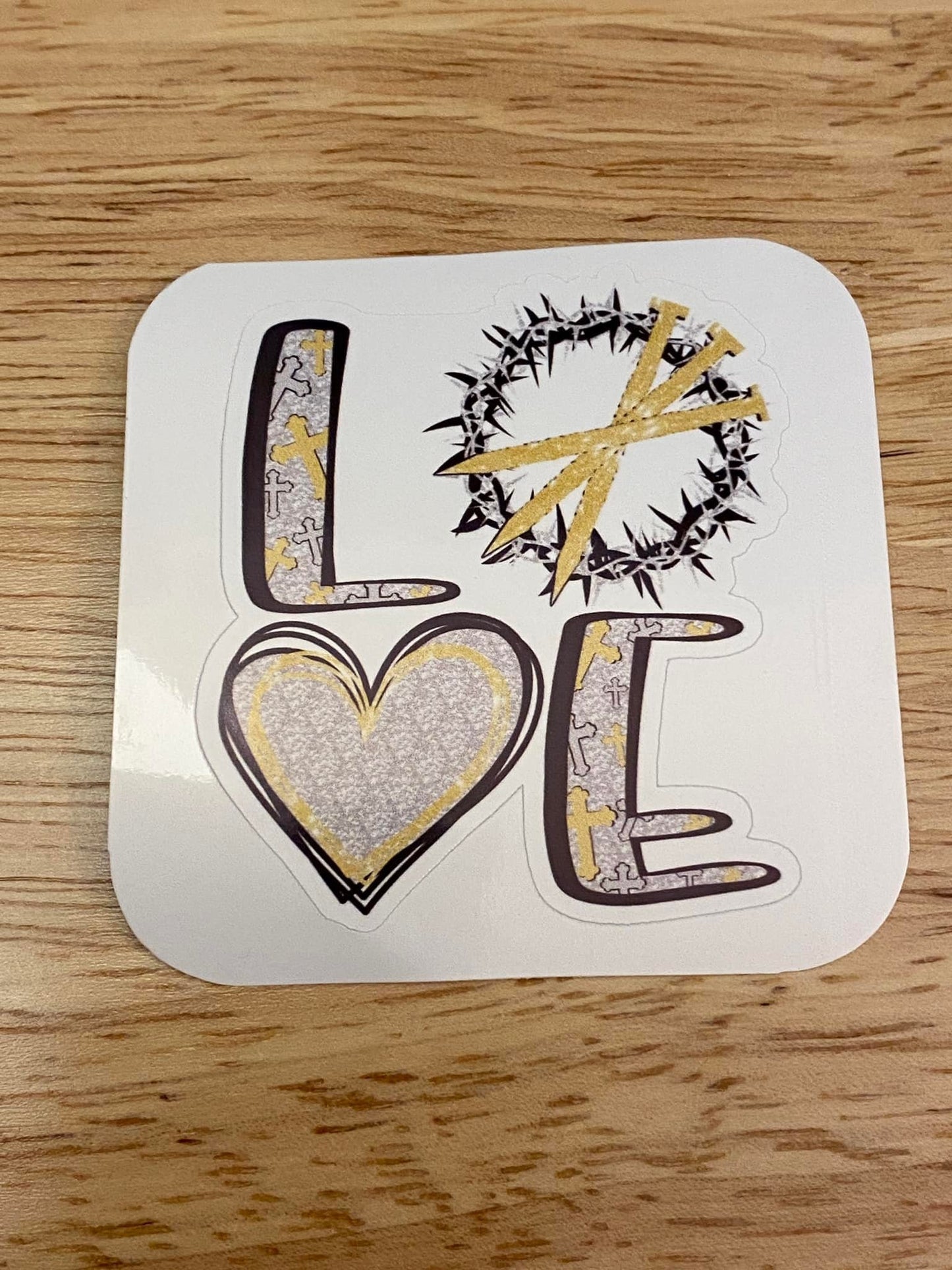 Love with Crown of Thorns Sticker