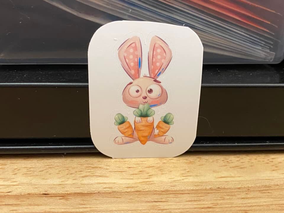 Cute Bunny with Carrots Sticker, Rabbit with carrots Sticker, Bunny Sticker, Rabbit Sticker, Cute Bunny sticker with carrots
