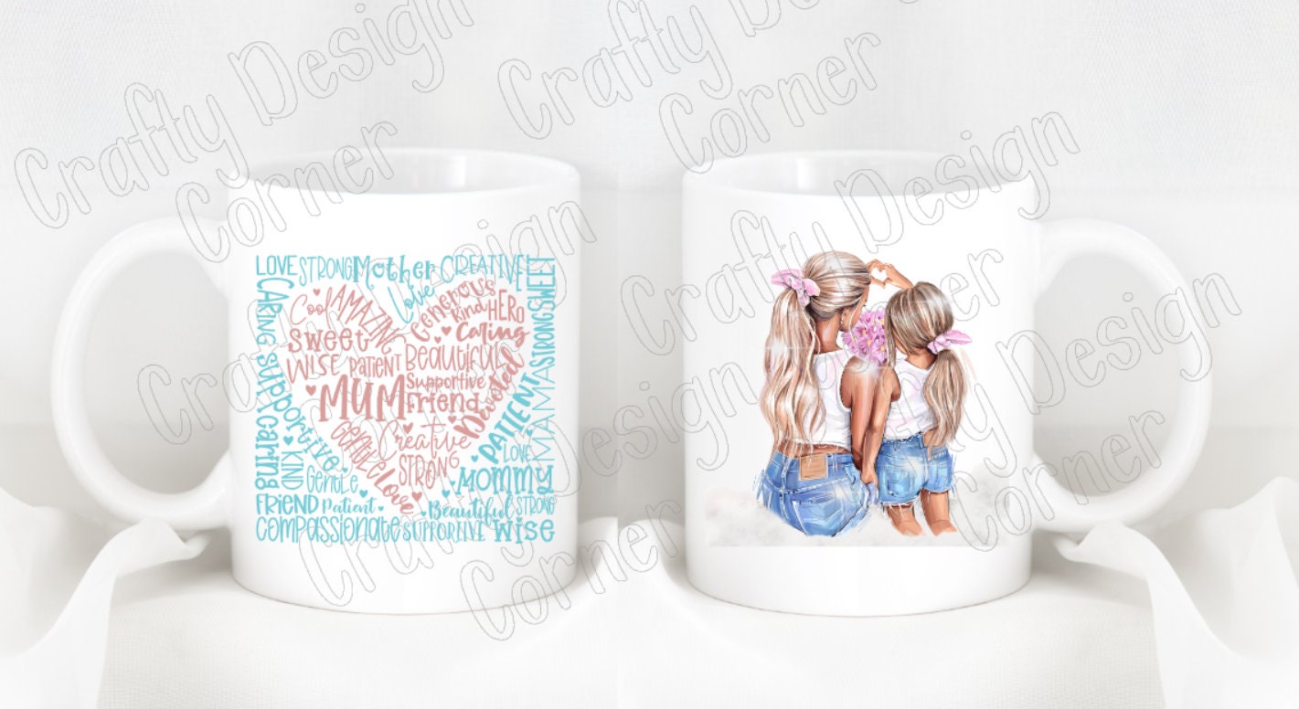 Heart Words Mother and Daughter Mug