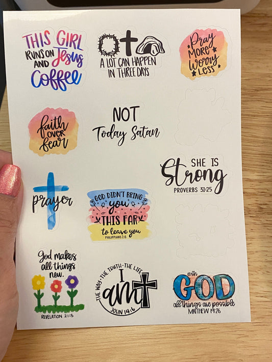 OOPSIE Christian Sheet of Multi Designs Stickers