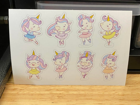 Sheet of Cute Unicorn Stickers