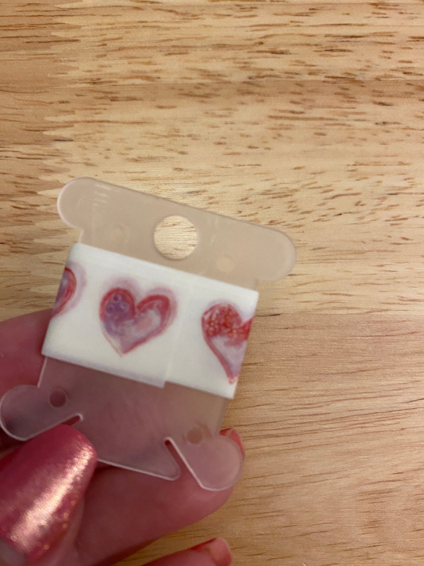 Single Sample of Pink Hearts Washi Tape