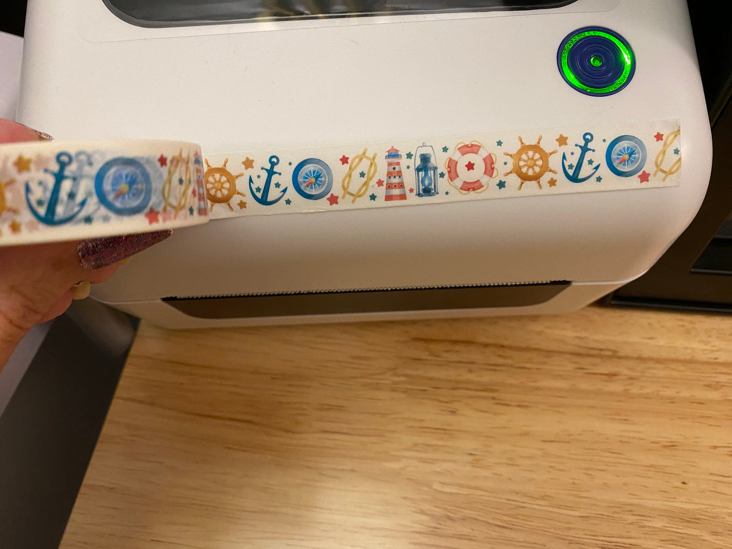 Big Roll of Sailing Ocean Achor Washi Tape, Sailing Washi Tape roll, Sample Washi Tape,  Adhesive Masking Tapes, Ocean Washi tape